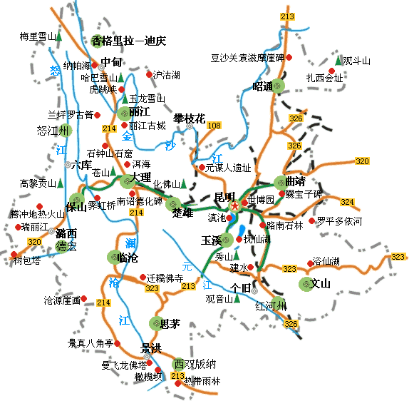 云南省地图  云南旅游地图